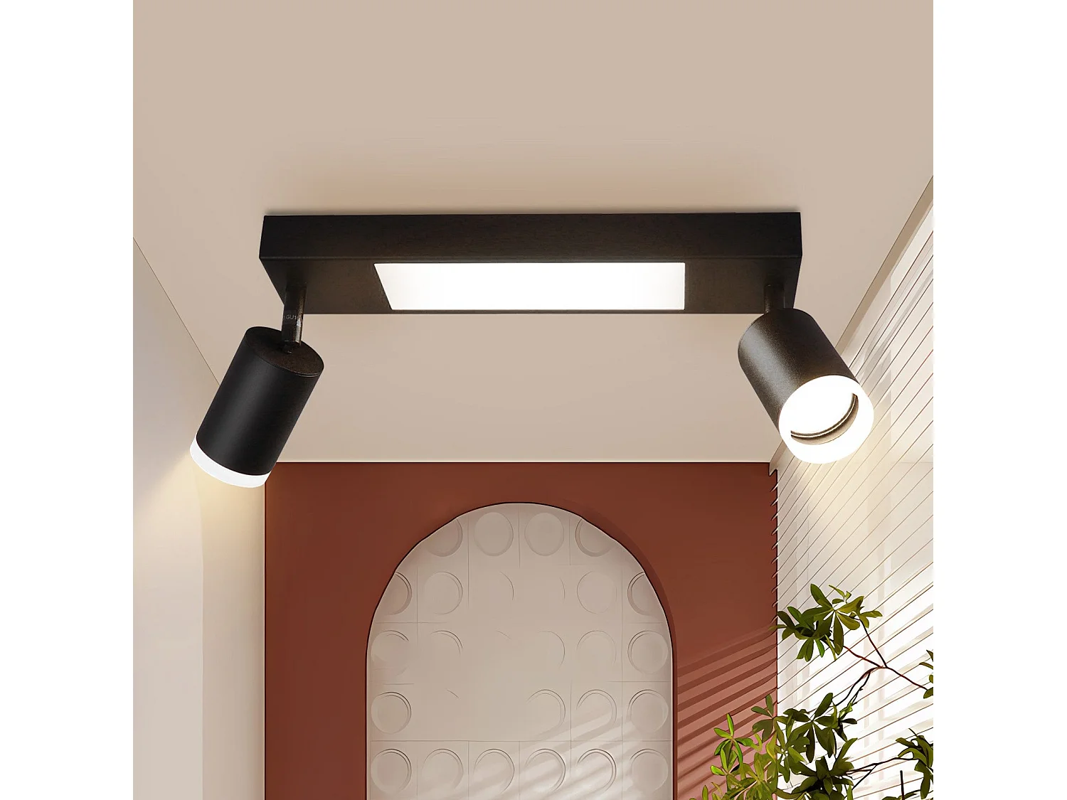 NETTLIFE Plafondspot 2 GU10 lampen slaapkamer 3000k 20W keuken zwart warm wit verstelbaar metaal voor