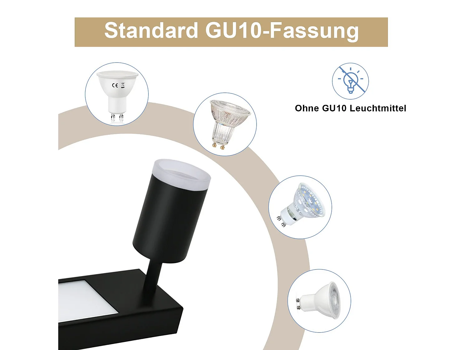 NETTLIFE Reflektor sufitowy 2 żarówki GU10 sypialnia 3000k 20W kuchnia czarny ciepły biały regulowany metalowy do