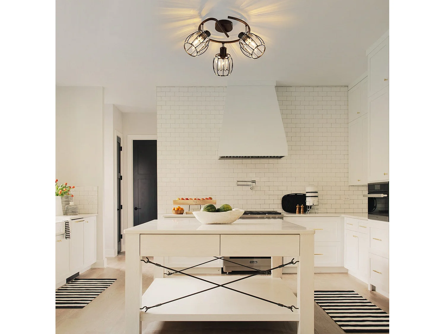 Spot De Plafond 3er En Cristal Noir Vintage E14 Pour Couloir, Pivotant à 350°, Industriel