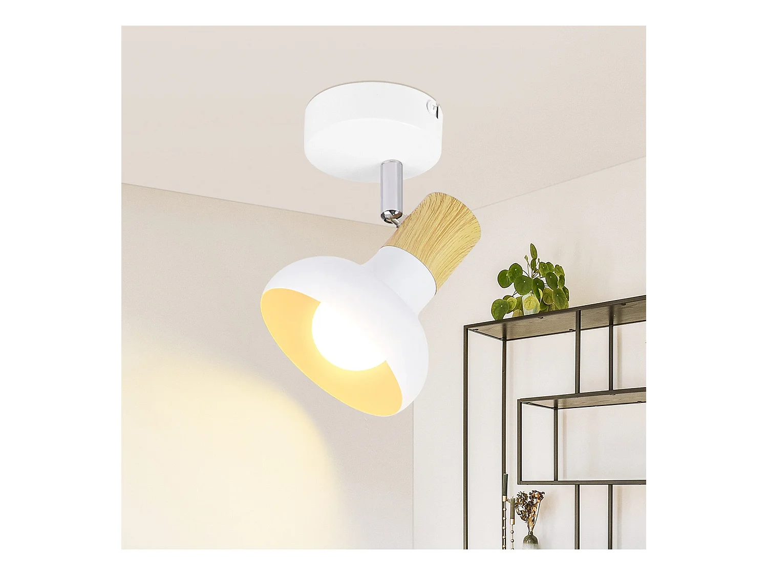 NETTLIFE Spot de plafond 1 flamme plafonnier blanc spot de couloir industriel E14 intérieur orientable à 350°