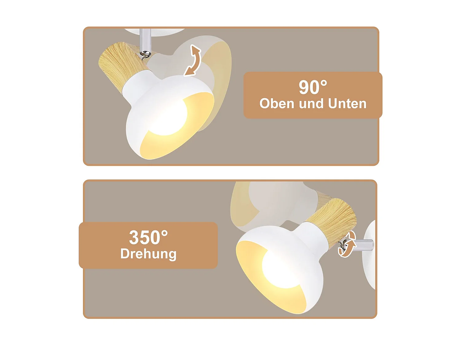 NETTLIFE Spot de plafond 1 flamme plafonnier blanc spot de couloir industriel E14 intérieur orientable à 350°