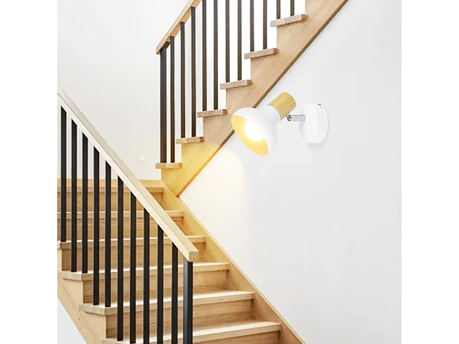 NETTLIFE Spot de plafond 1 flamme plafonnier blanc spot de couloir industriel E14 intérieur orientable à 350°