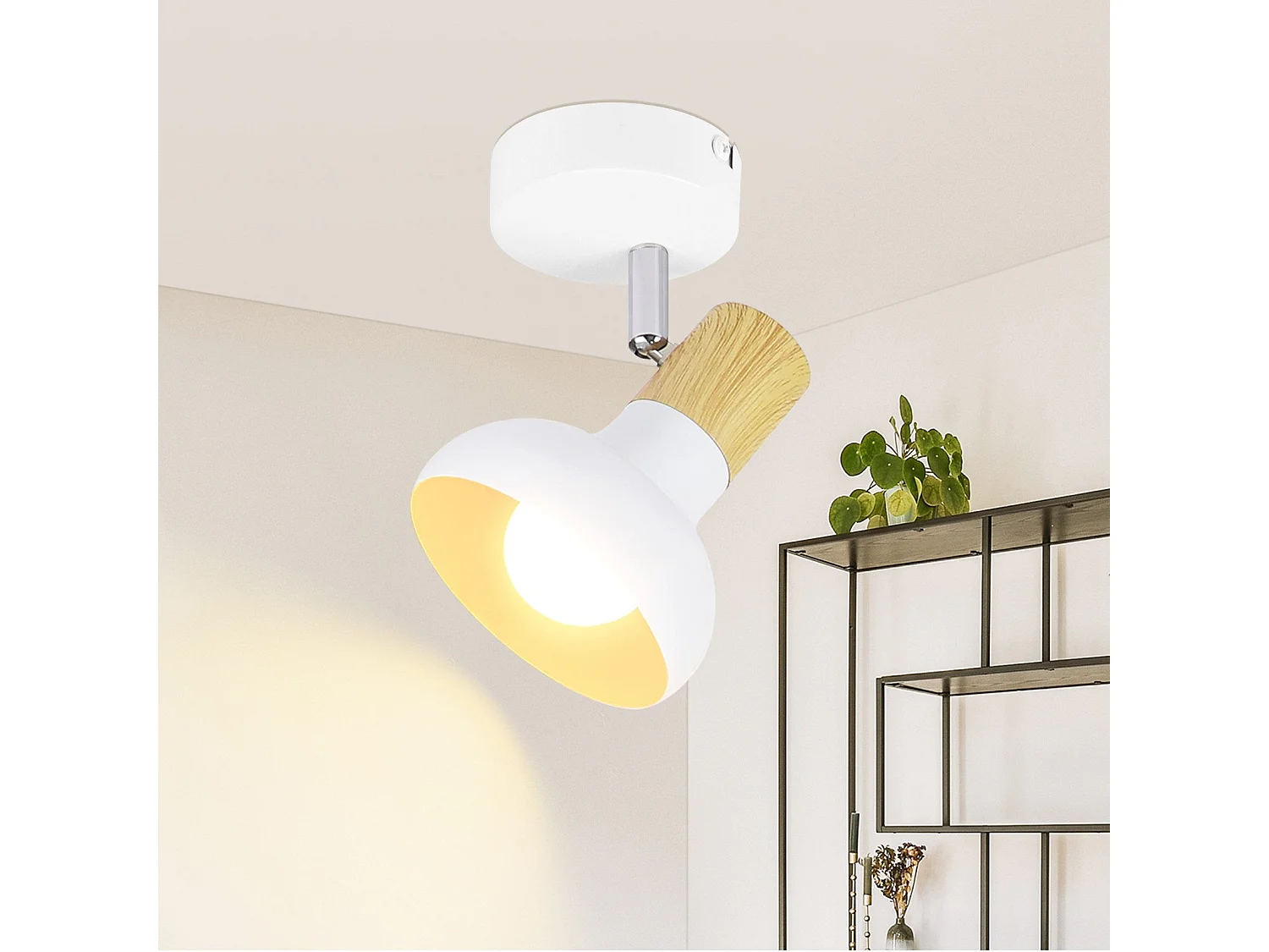 NETTLIFE Spot de plafond 1 flamme plafonnier blanc spot de couloir industriel E14 intérieur orientable à 350°