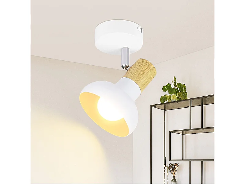 NETTLIFE Plafondspot 1 vlam wit plafondlamp industriële gangspot E14 binnen 350° verstelbaar