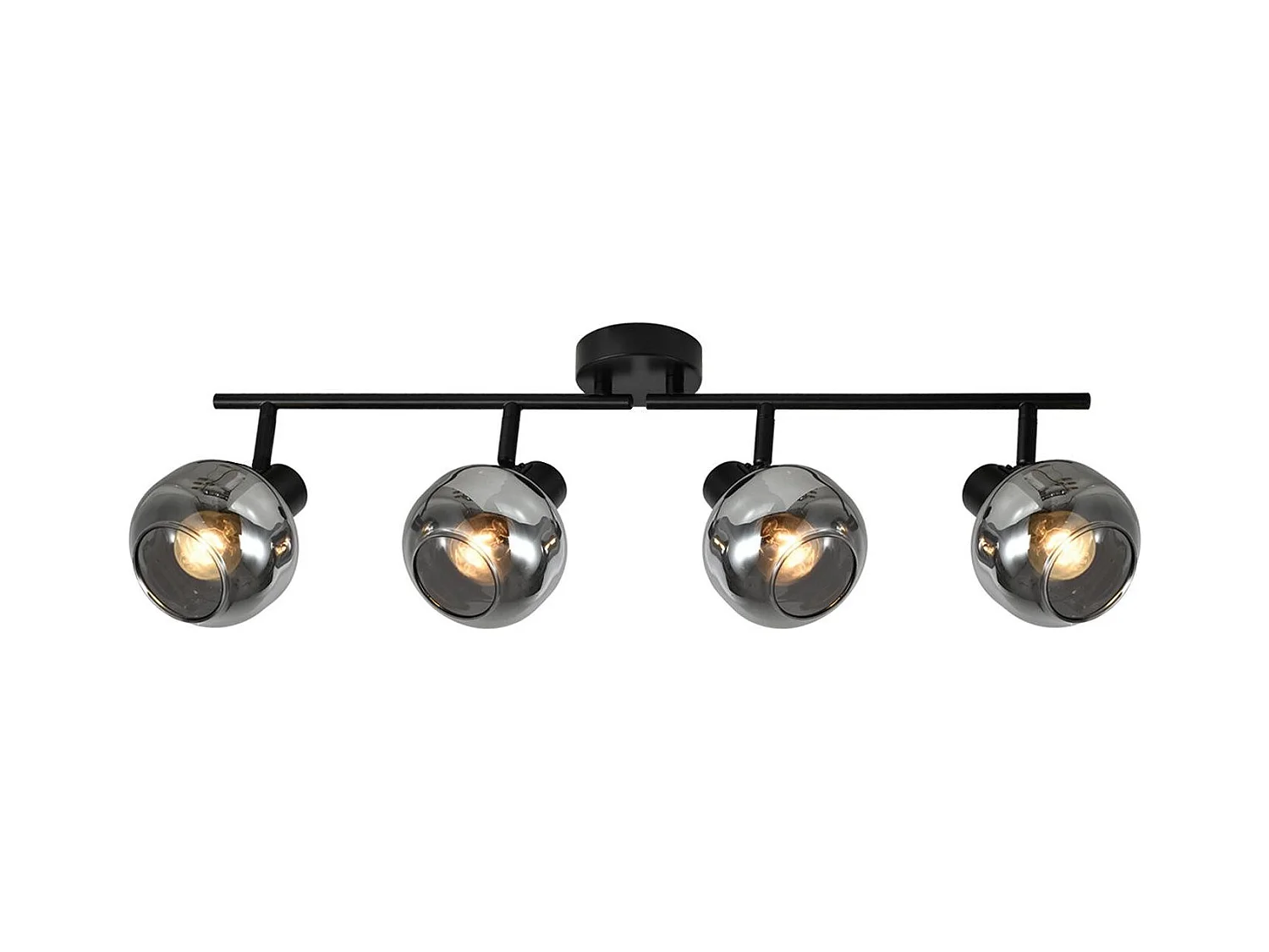 NETTLIFE Spot plafond salon vintage verre gris fumé 4 E14 orientable 350°