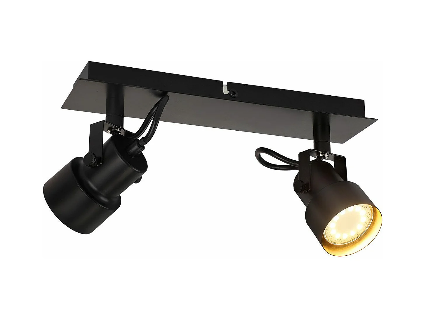 NETTLIFE Zwarte Plafondspot Vintage Plafondlamp GU10 Keukenlamp voor Verstelbare 2 Vlammen Vintage 350°