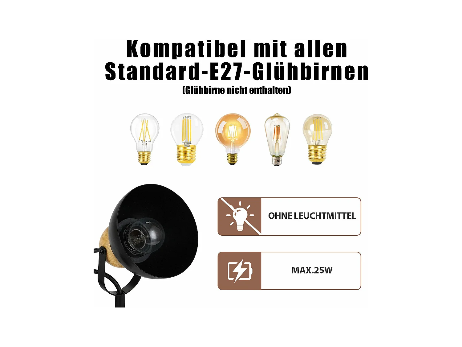NETTLIFE Vintage Zwarte Plafondspot E27 350° Verstelbare Retro Industriële Metalen Hallamp 3 Vlammen