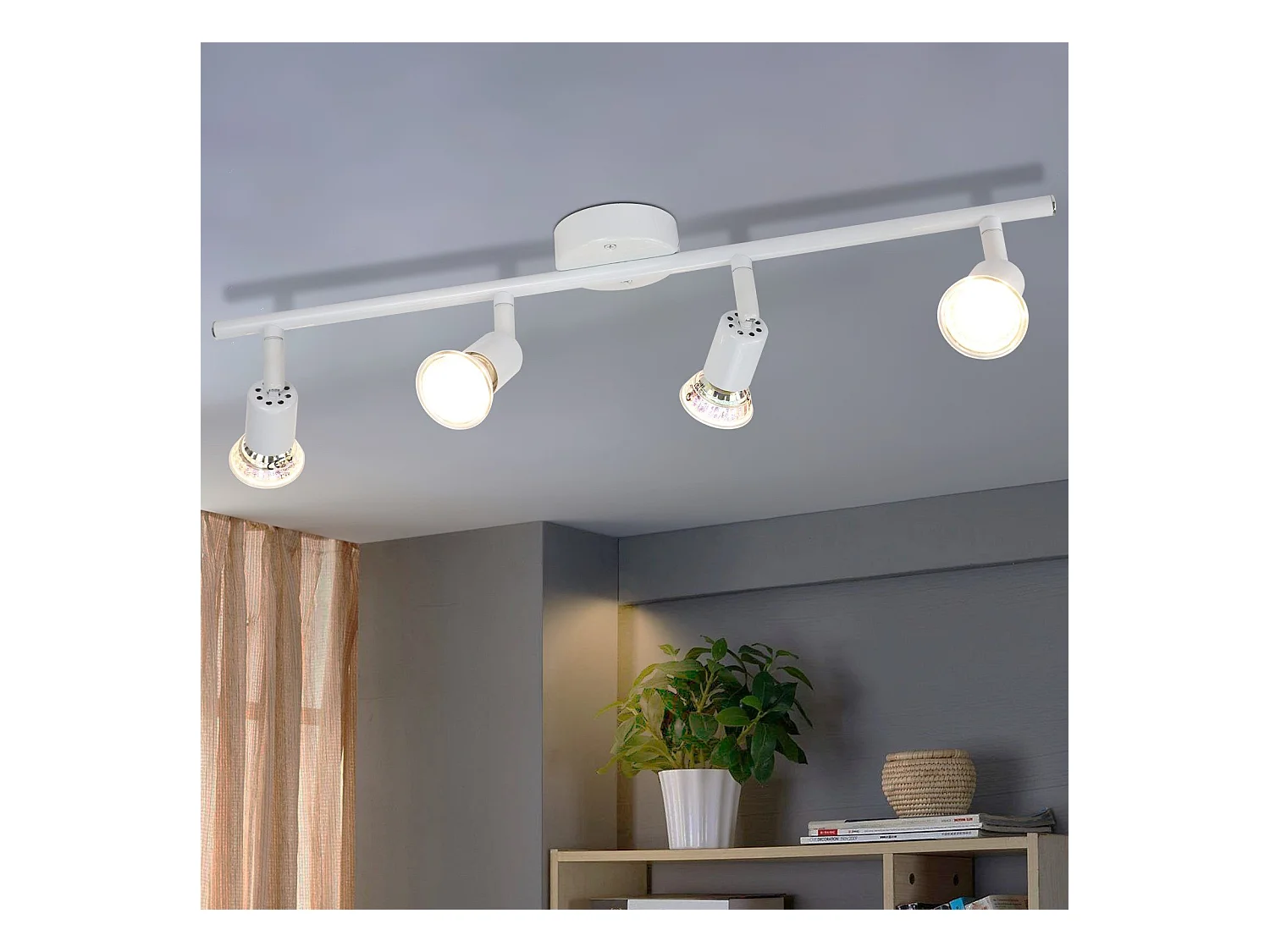 NETTLIFE Spot de plafond LED orientable GU10 4 flamme Spots de plafond Salon industriel orientable