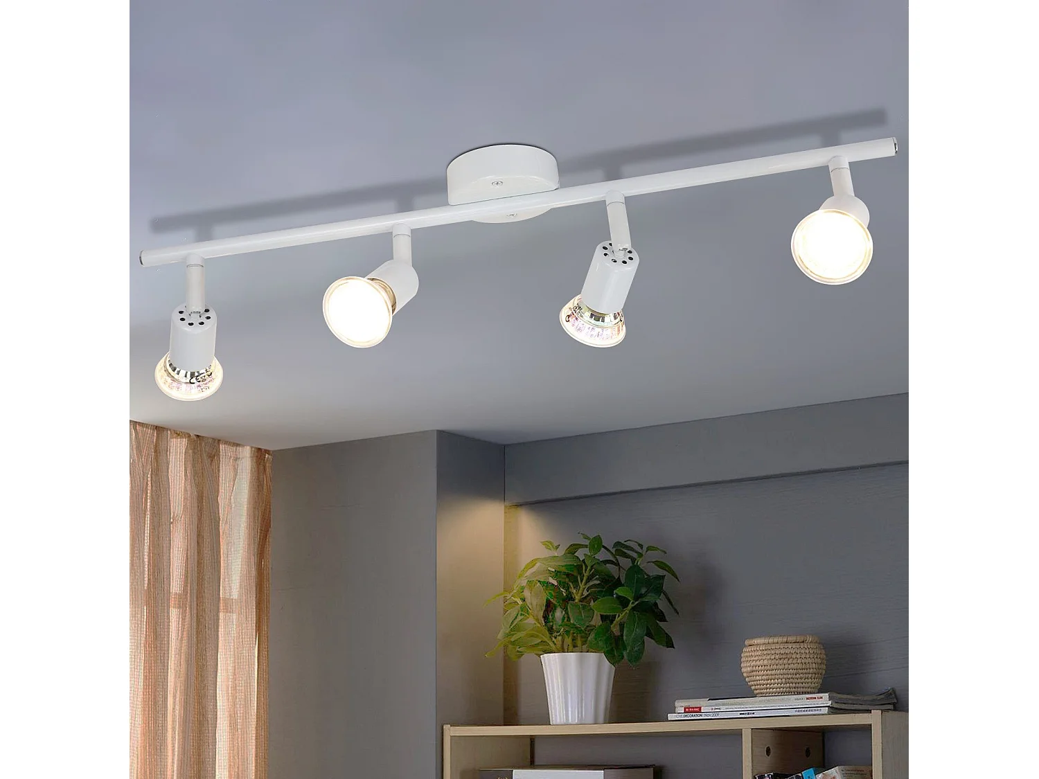 NETTLIFE Regulowany reflektor sufitowy LED GU10 4-płomieniowy Reflektor sufitowy Regulowany industrialny salon