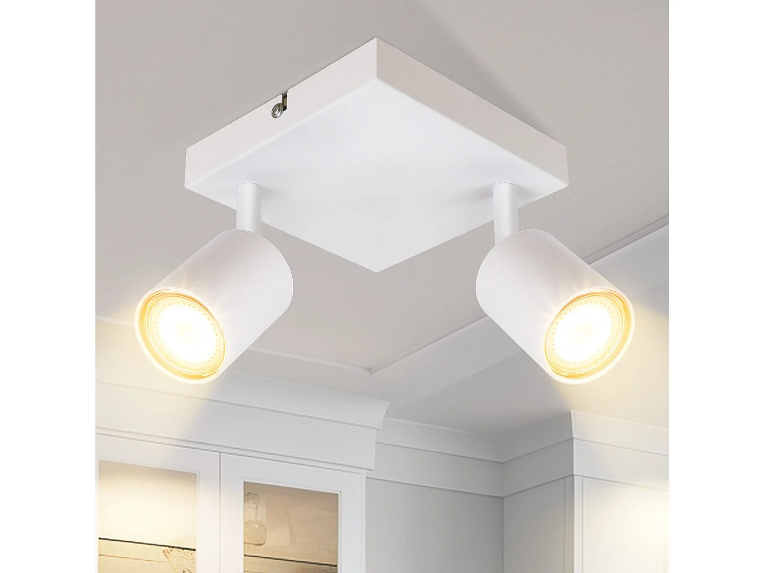 NETTLIFE Plafondspot woonkamer 2 lampen GU10 verstelbaar voor slaapkamer keuken