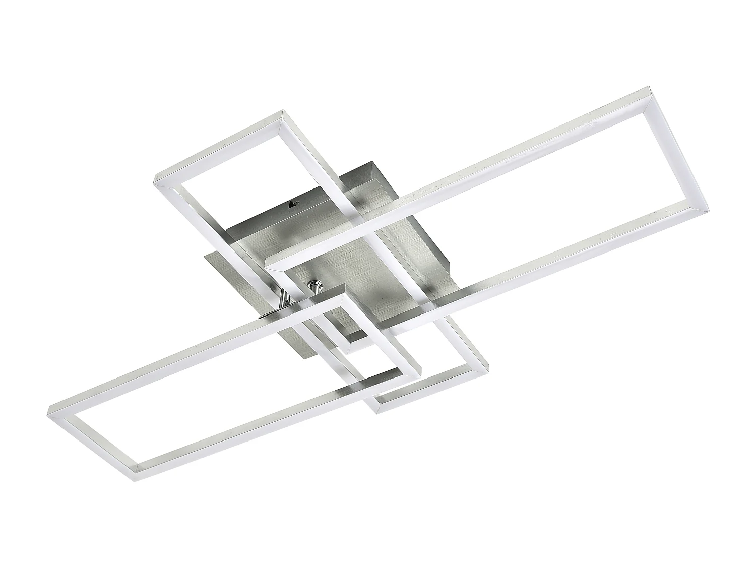 NETTLIFE Plafonnier LED Chambre Argent Dimmable 64CM 36W Géométrique Salon avec Télécommande