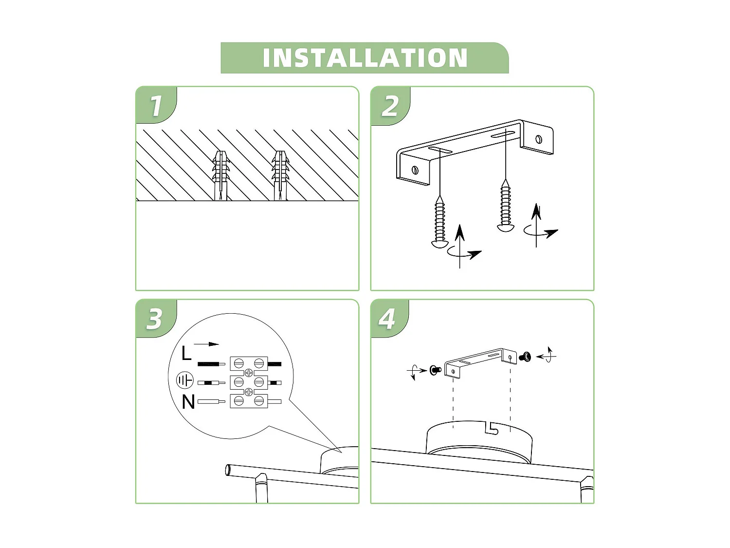 NETTLIFE Spot de plafond LED 2 ampoules moderne 4W noir 3000K orientable 350°
