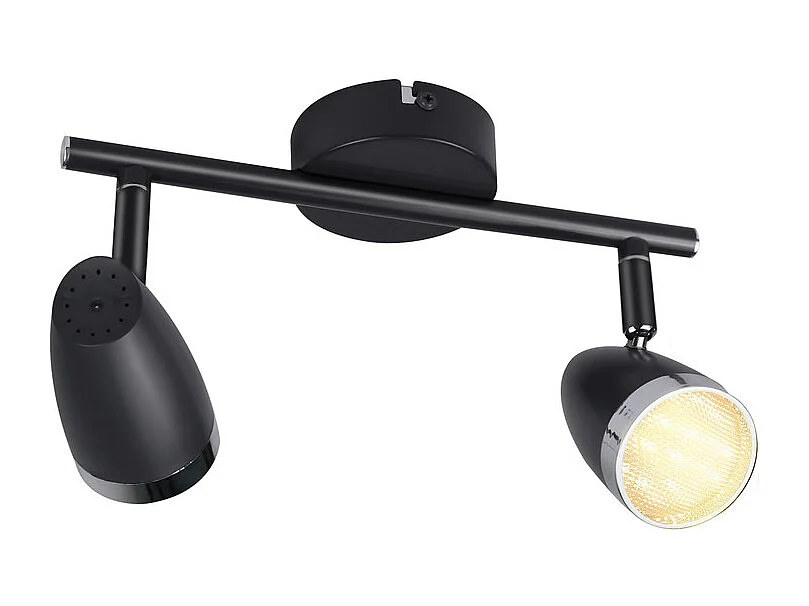 NETTLIFE Spot de plafond LED 2 ampoules moderne 4W noir 3000K orientable 350°