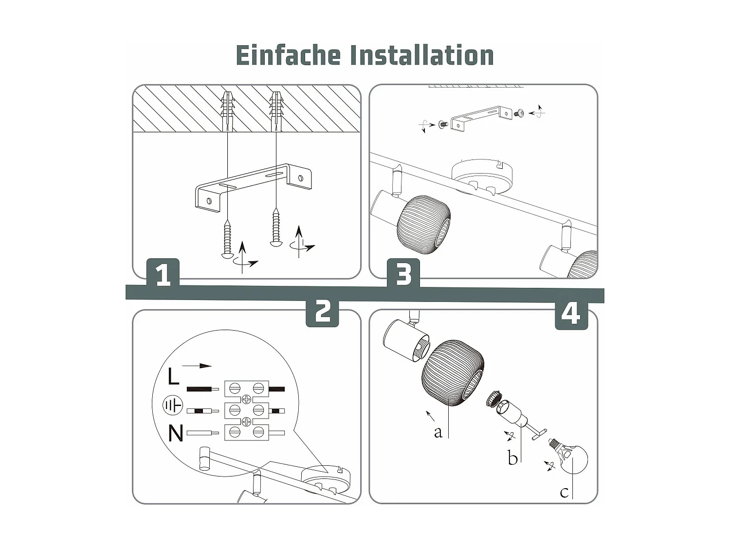 NETTLIFE  reflektor sufitowy E14 6-płomieniowy reflektor sufitowy wewnętrzny szklany klosz regulowany