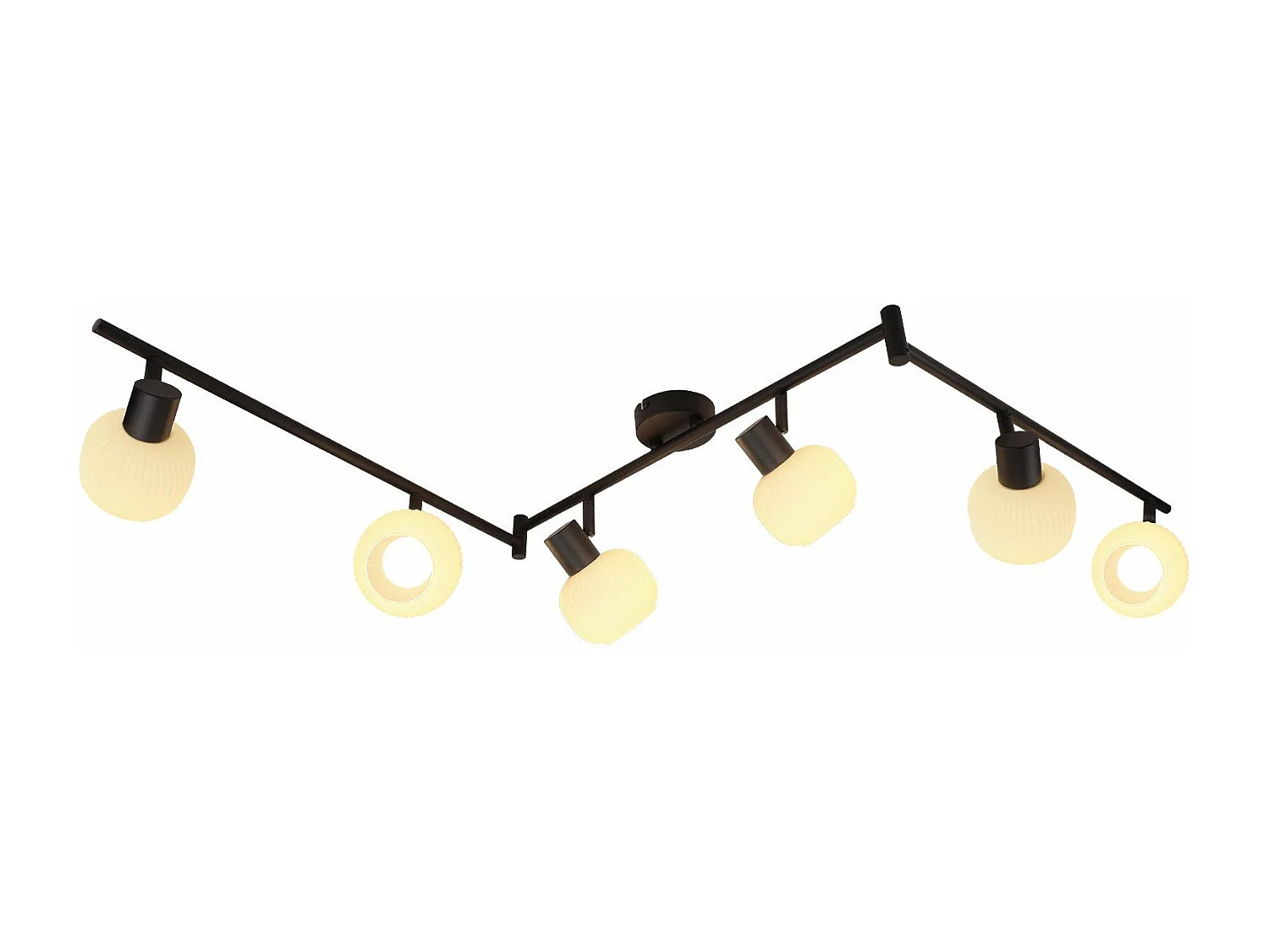 NETTLIFE  reflektor sufitowy E14 6-płomieniowy reflektor sufitowy wewnętrzny szklany klosz regulowany