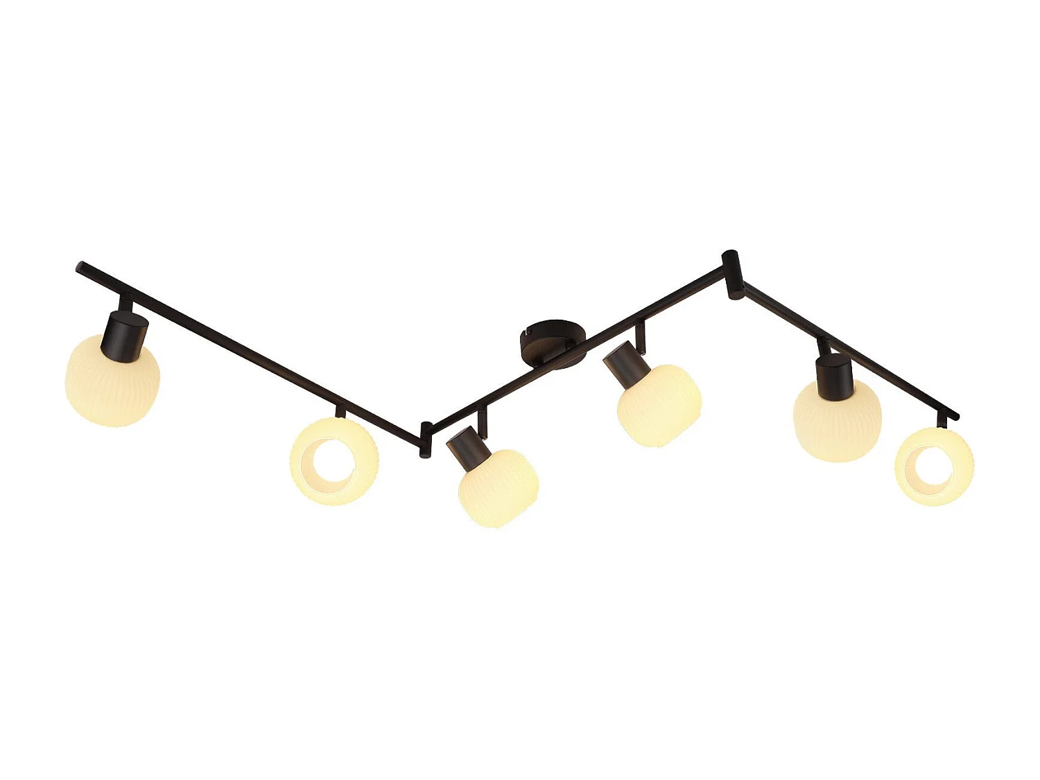 NETTLIFE Spot de plafond E14 plafonnier 6 flammes intérieur abat-jour en verre spot orientable