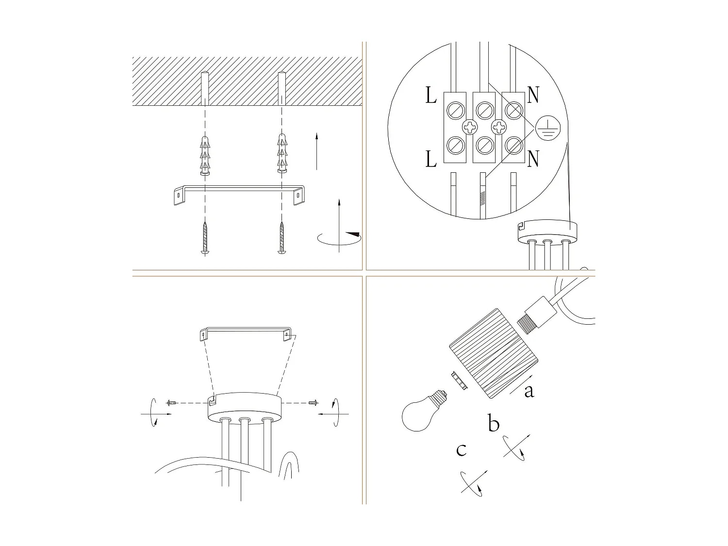Spot De Plafond 3 Feux Plafonnier Couloir - Plafonnier Vintage