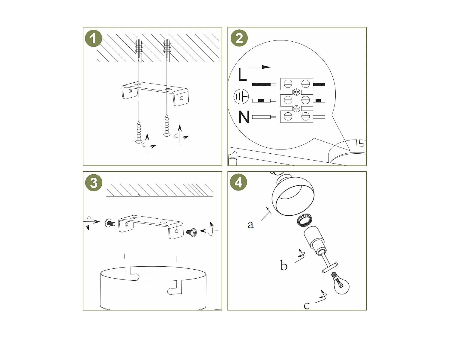 NETTLIFE Spot de plafond vintage E14 intérieur 350° orientable noir Pivotant 350° Industriel 6 flammes rond