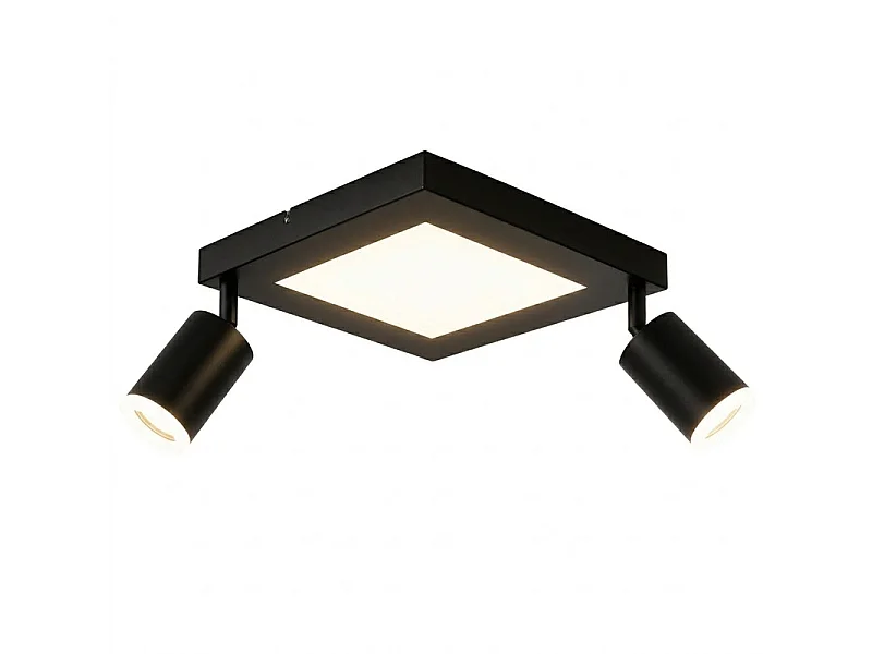 NETTLIFE Spot de plafond carré GU10 3000k blanc chaud 20W lampe de chambre orientable 350° blanc chaud