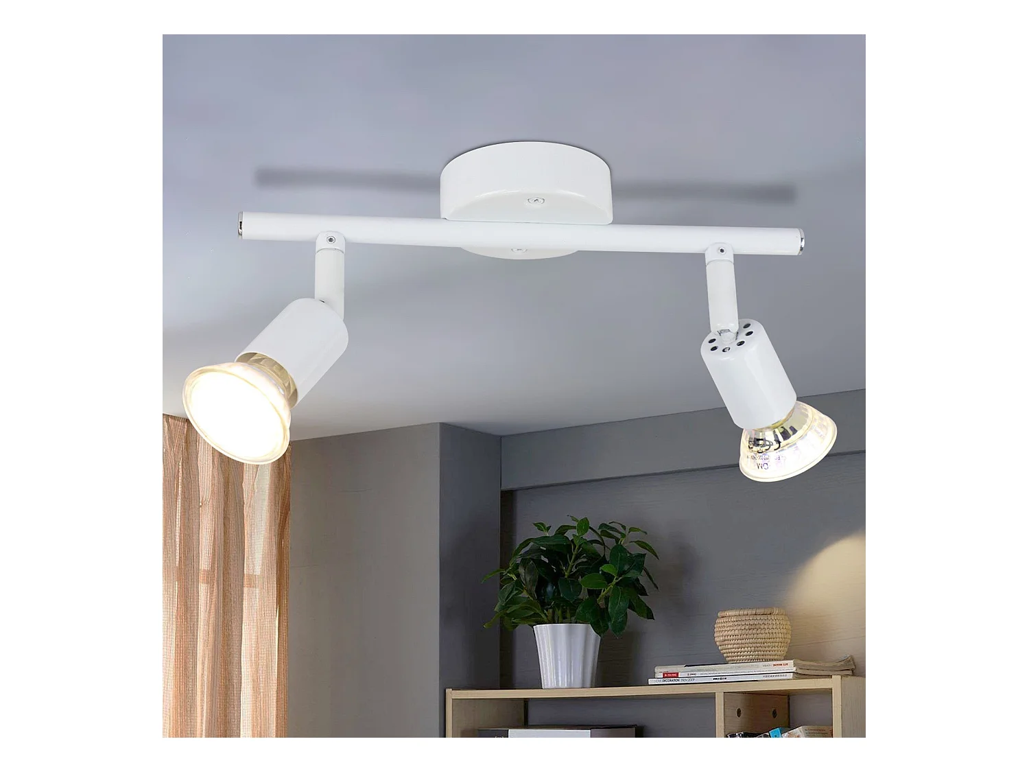 NETTLIFE Spot de plafond LED orientable GU10 2 flamme Spots de plafond Salon industriel orientable