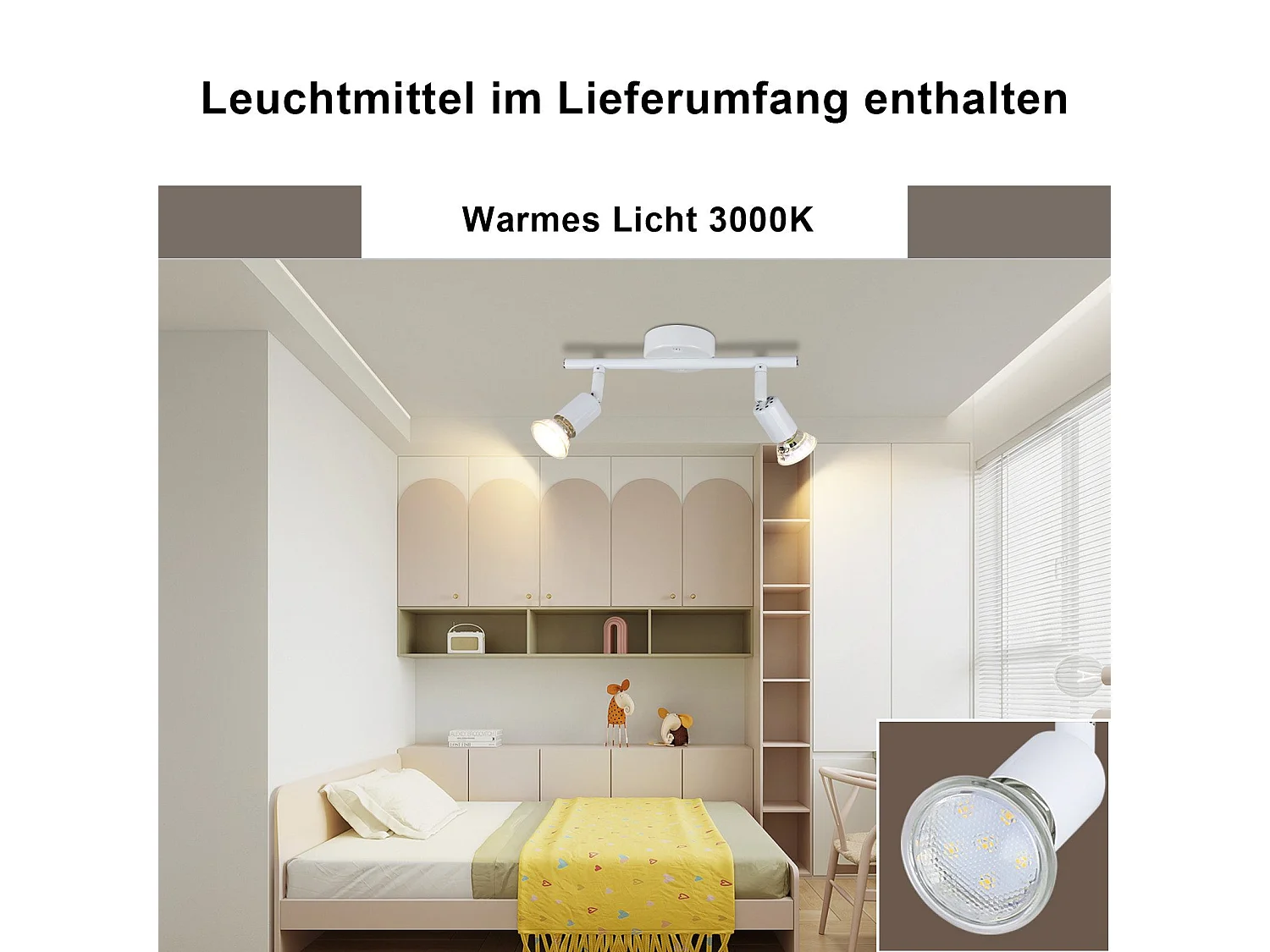 NETTLIFE Spot de plafond LED orientable GU10 2 flamme Spots de plafond Salon industriel orientable