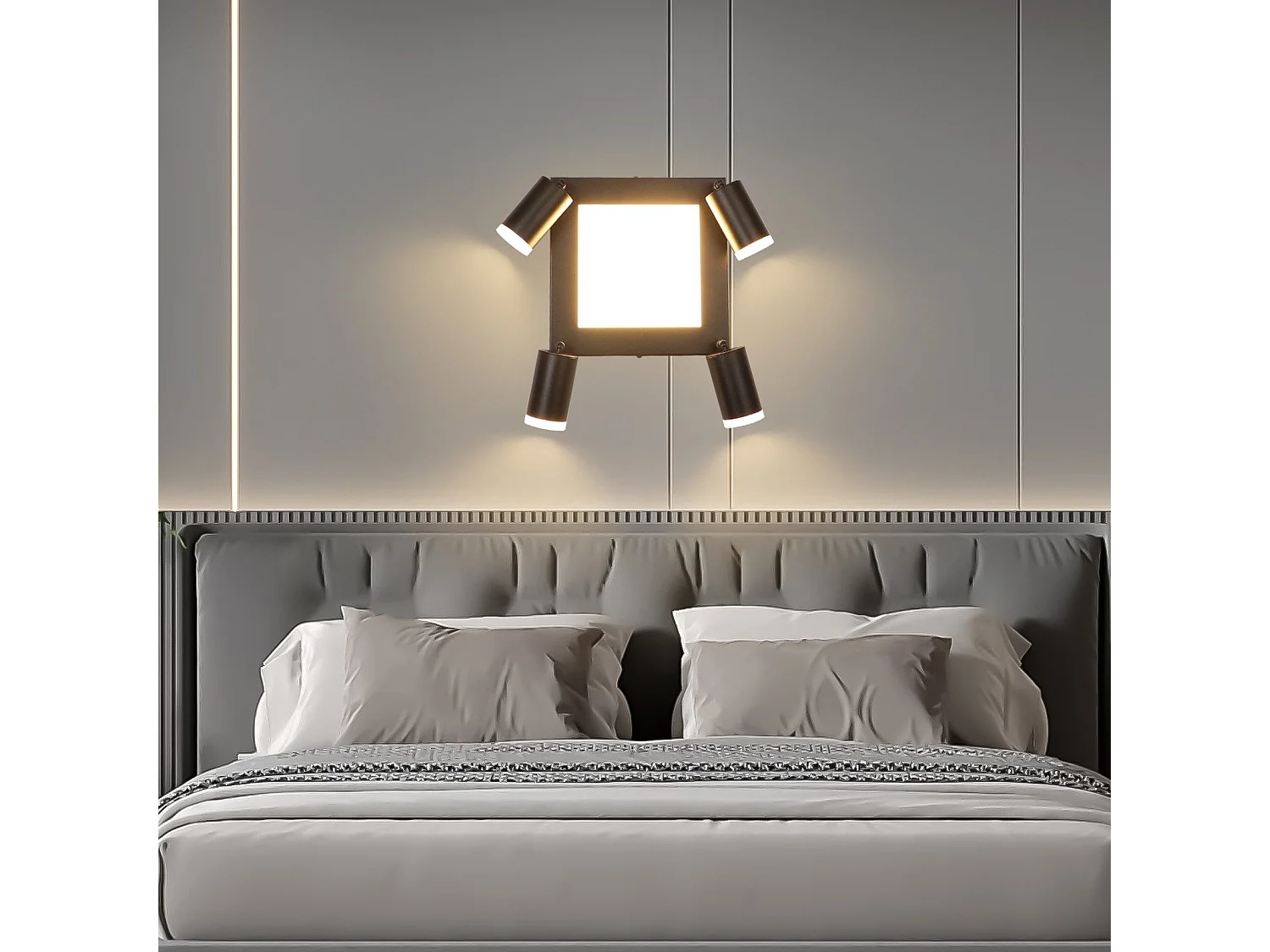 NETTLIFE Plafondspot 4 lampen GU10 3000k 20W Zwarte keukenlamp Warm wit Draaibare hallamp