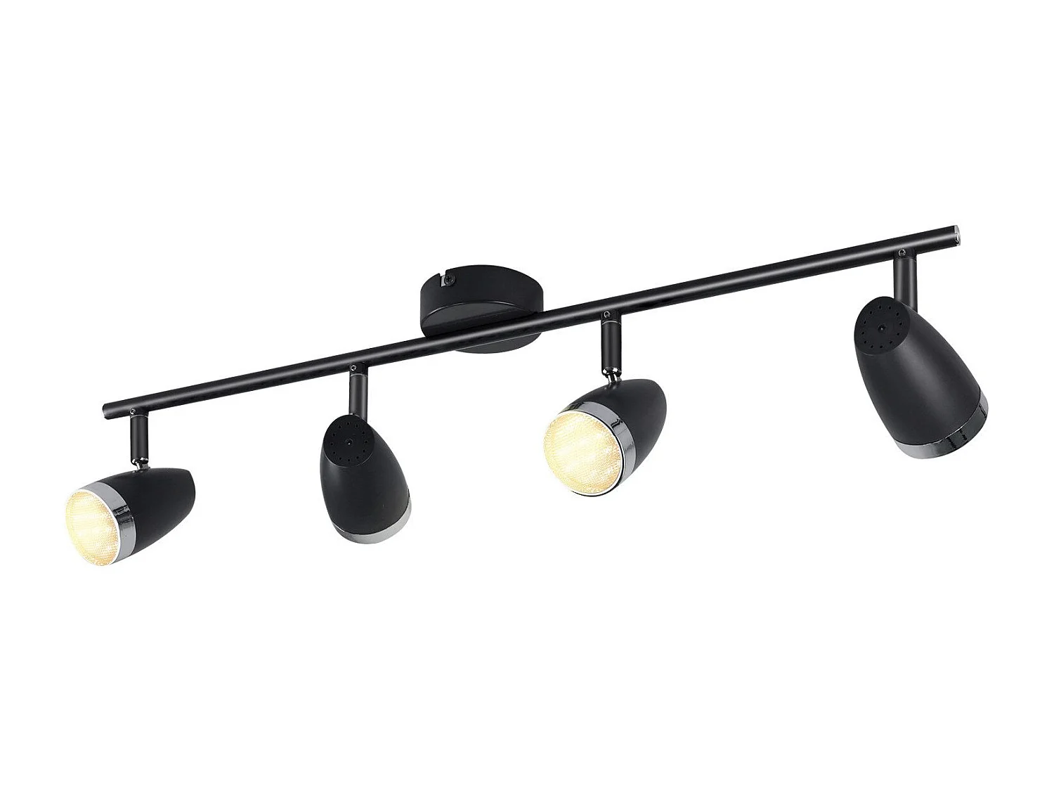 NETTLIFE Spot de plafond LED 4 ampoules moderne 4W noir 3000K orientable 350°