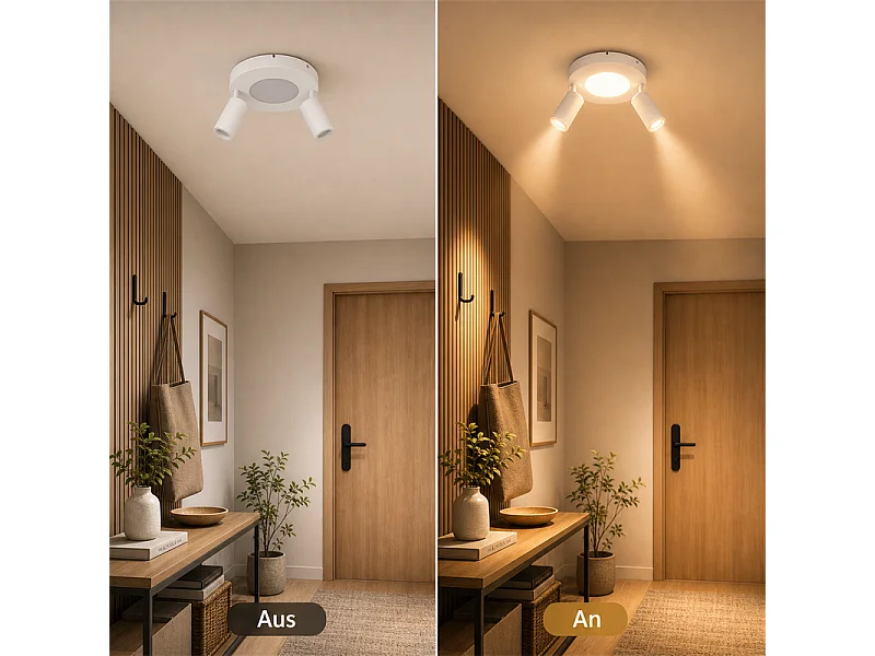 NETTLIFE Deckenstrahler 2-flammig GU10 20W Schlafzimmer 3000k Schwenkbar 350° Metall schwenkbar