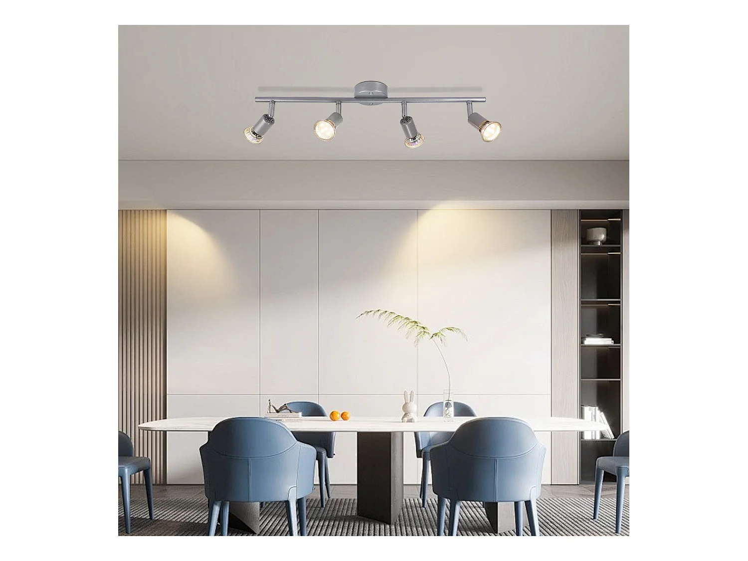 NETTLIFE Spot de plafond 4 flammes GU10 Plafonnier moderne couloir ampoule incluse orientable 350°