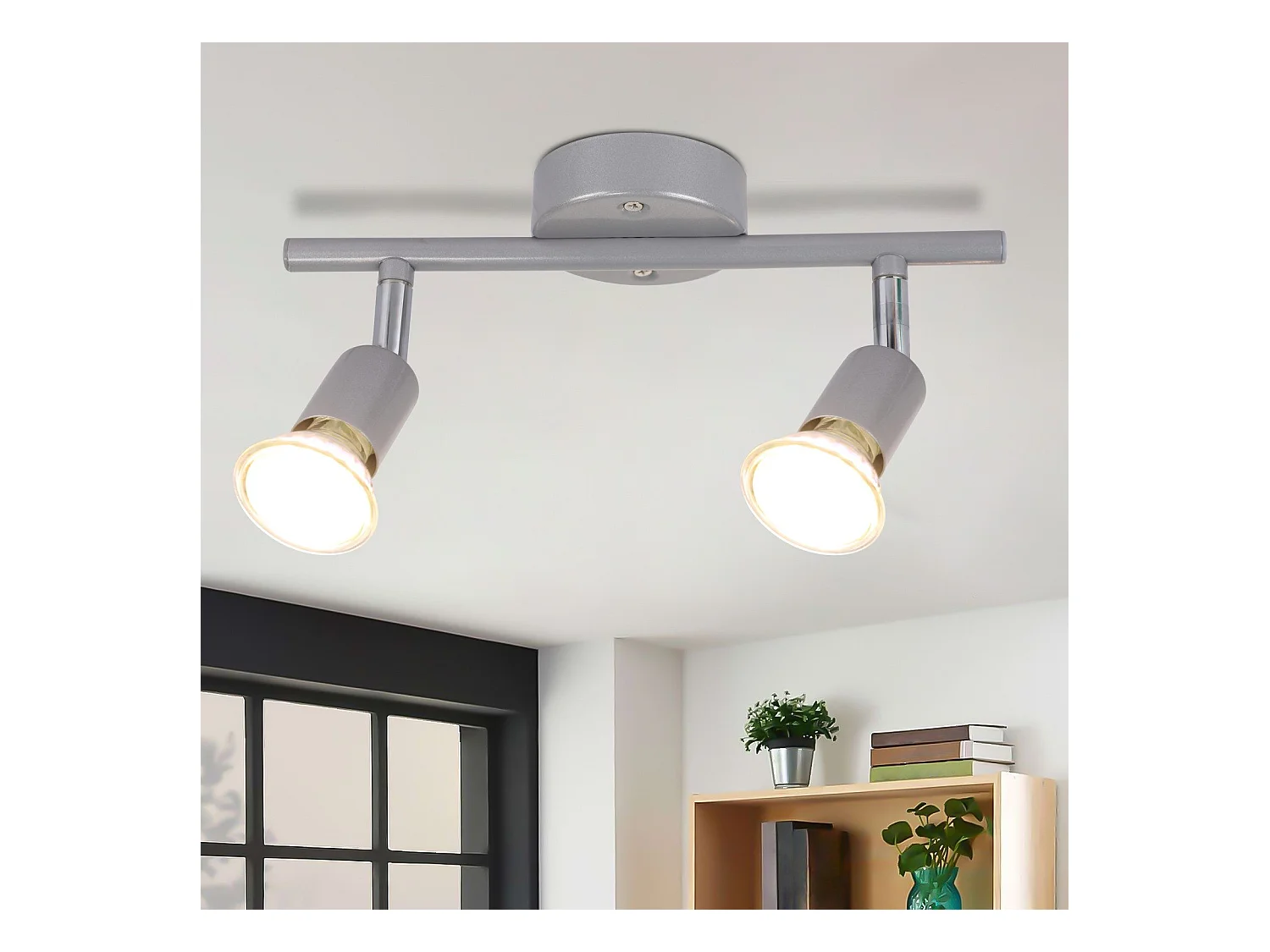 NETTLIFE Spot de plafond LED orientable GU10 spots de plafond 2 lampes salon industriel