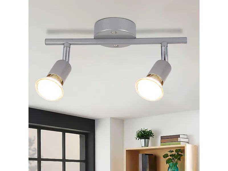 NETTLIFE Verstellbarer LED Deckenstrahler GU10 Deckenspots 2-flammig Industrial Wohnzimmer