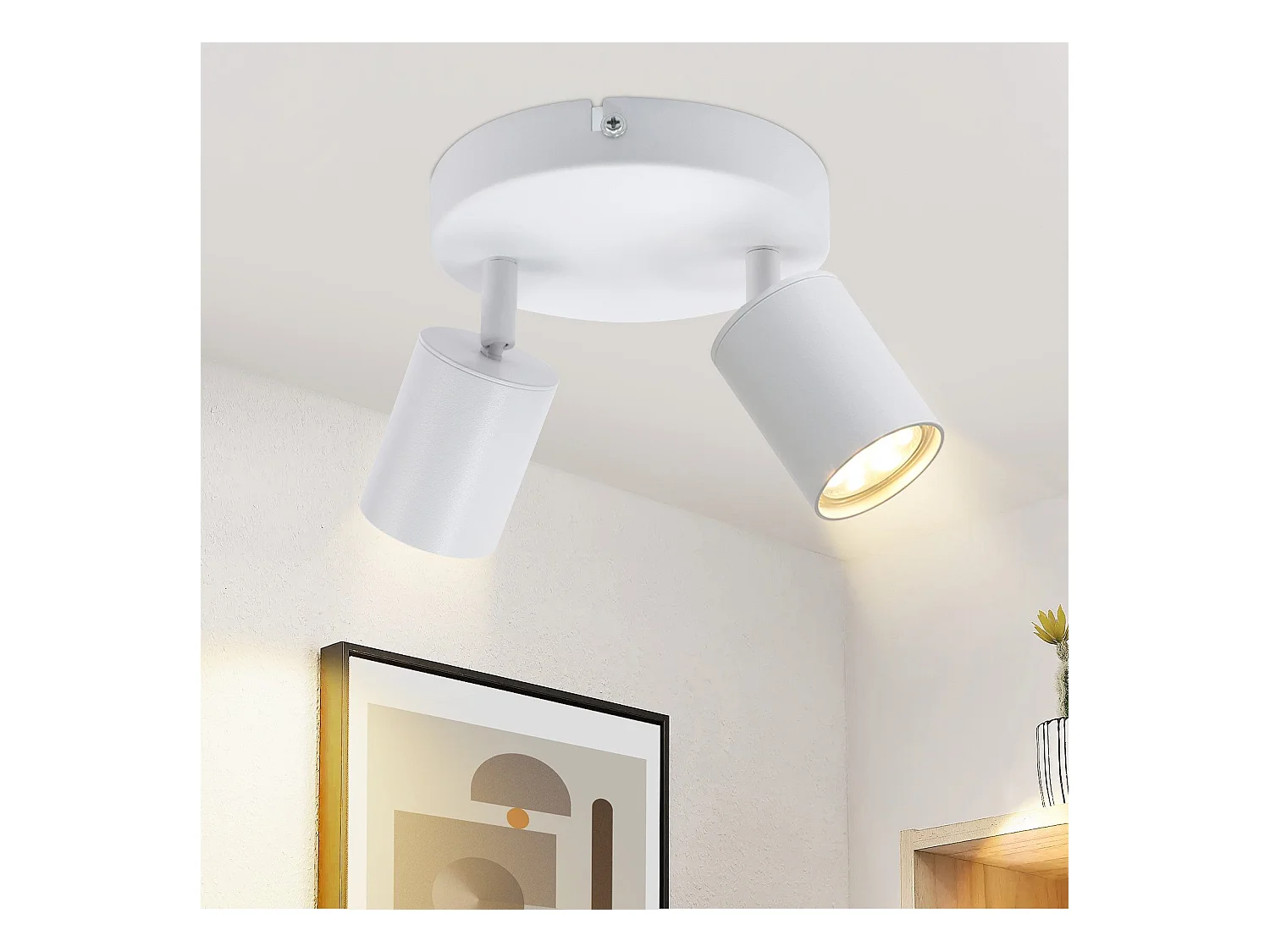 NETTLIFE spot plafond 2 ampoules GU10 salon plafonnier moderne orientable