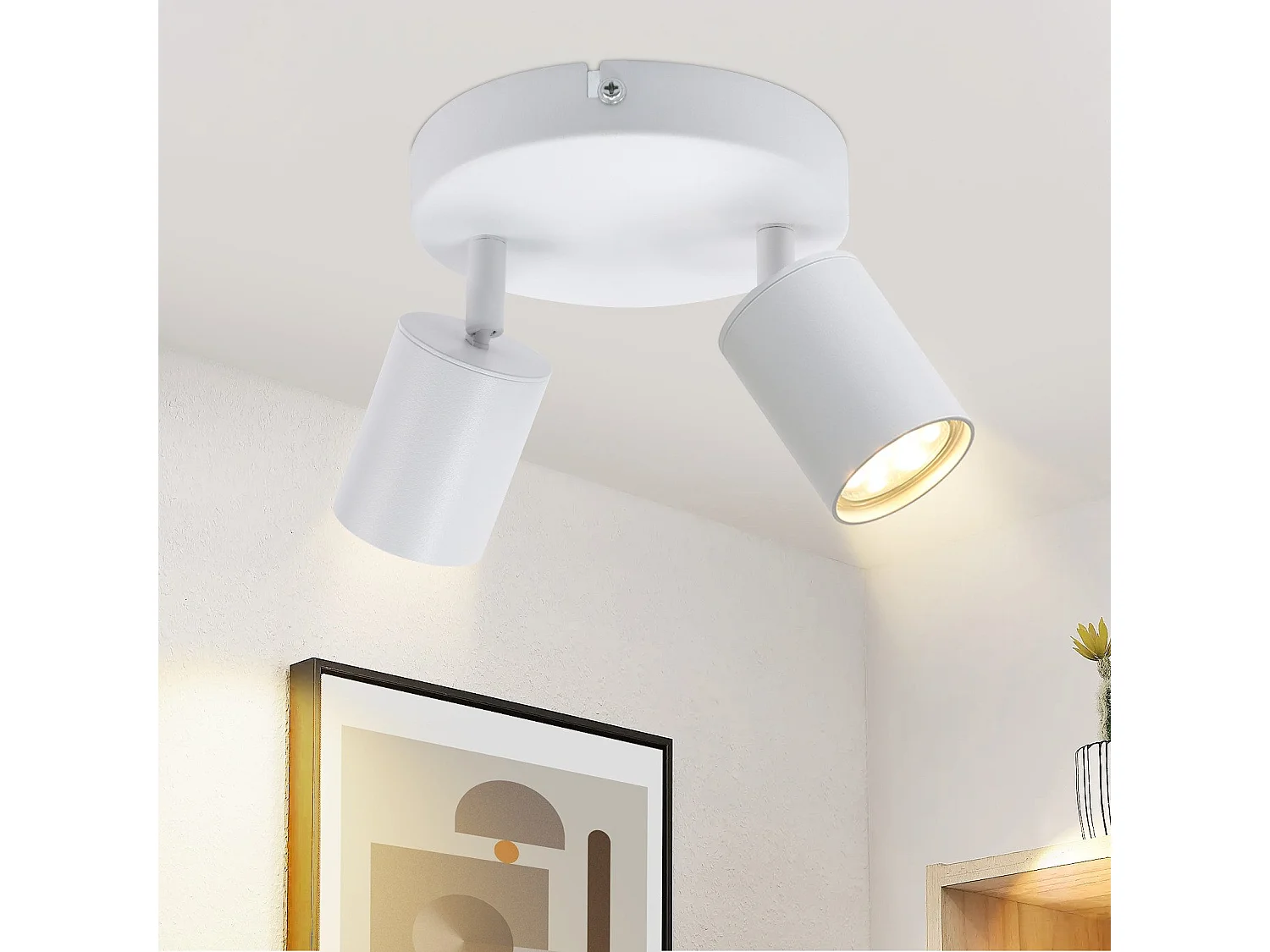 NETTLIFE spot plafond 2 ampoules GU10 salon plafonnier moderne orientable