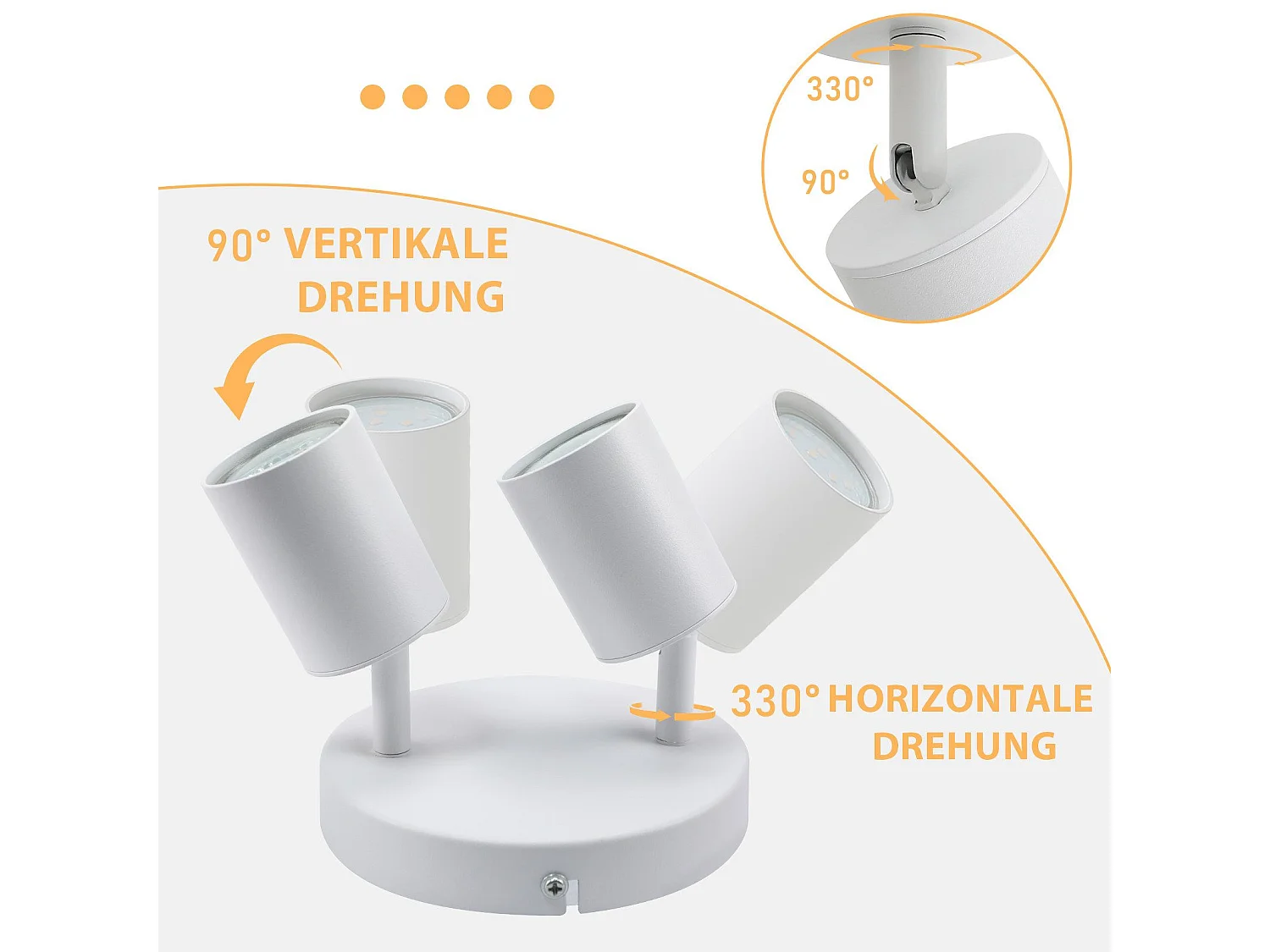 NETTLIFE spot plafond 2 ampoules GU10 salon plafonnier moderne orientable