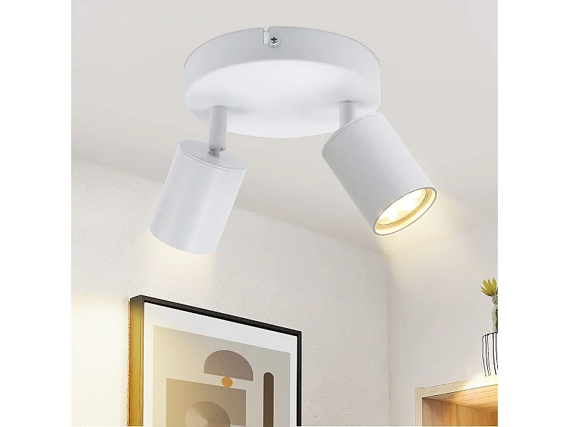 NETTLIFE spot plafond 2 ampoules GU10 salon plafonnier moderne orientable