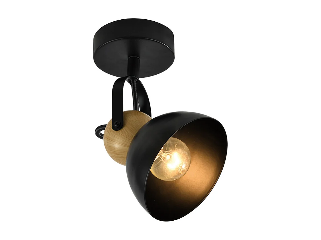 NETTLIFE Spot de plafond vintage noir E27 orientable 350° rétro entrée salon chambre