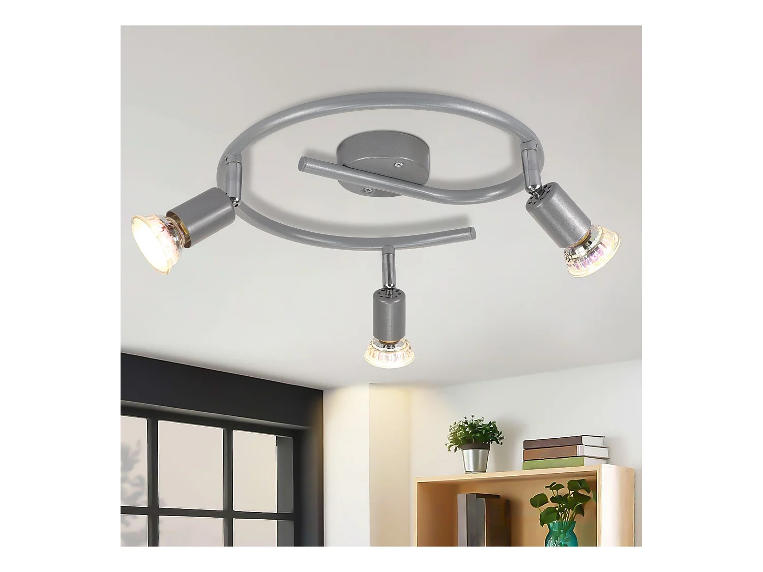 NETTLIFE Spot de plafond LED orientable GU10 spots de plafond 3 lampes salon industriel