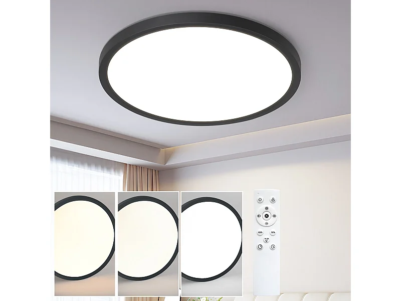 NETTLIFE LED Lampa sufitowa do łazienki płaska 30CM 24W Okrągła biała Oświetlenie sufitowe do kuchni