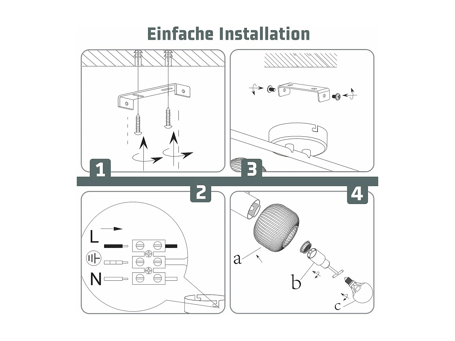 NETTLIFE Spot de plafond blanc E14 plafonnier 6 ampoules intérieur abat-jour en verre spot orientable
