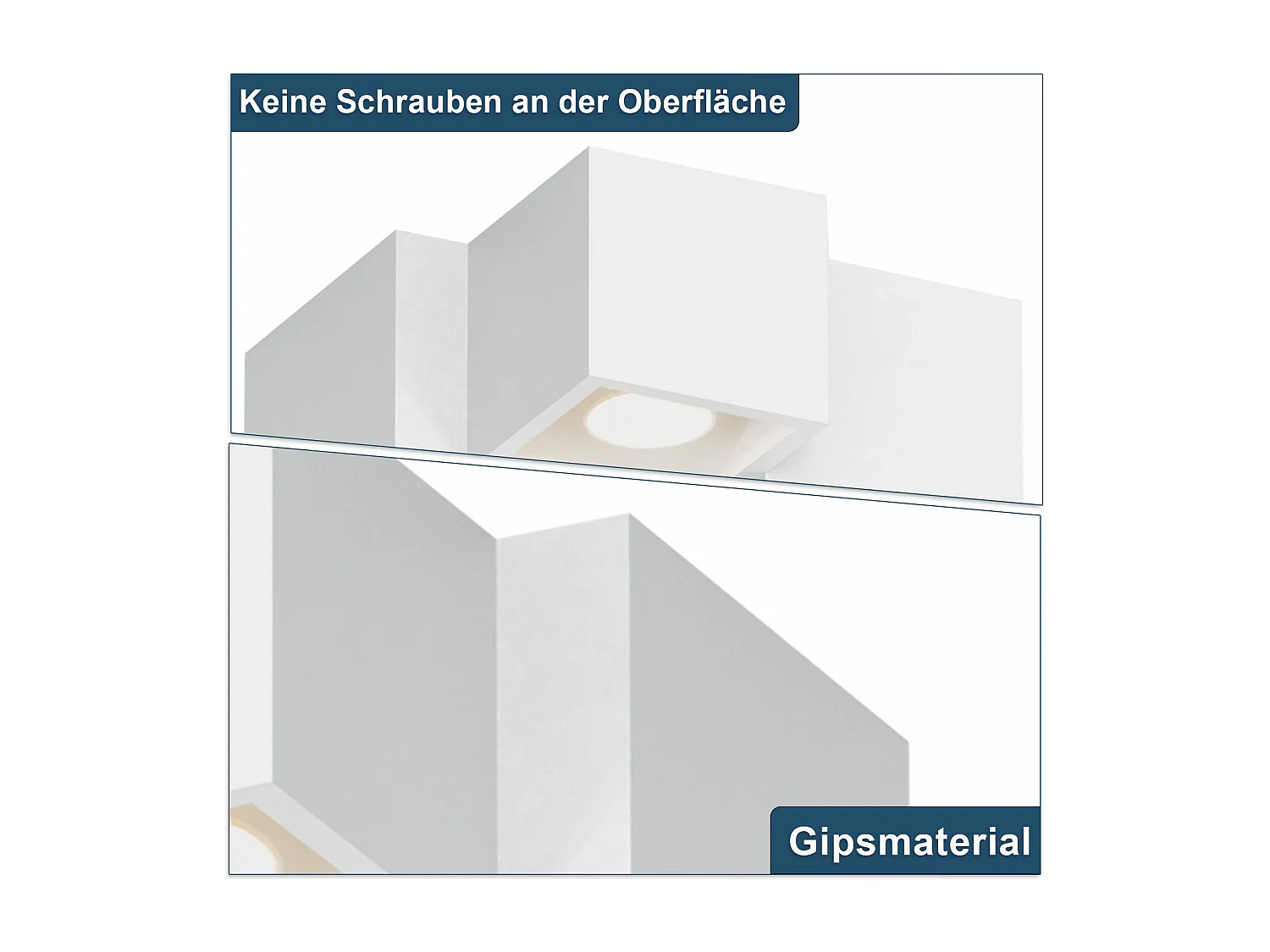 NETTLIFE Witte opbouwspot GU10 Vierkante opbouwspot 40W Gips Kleine moderne plafondlamp