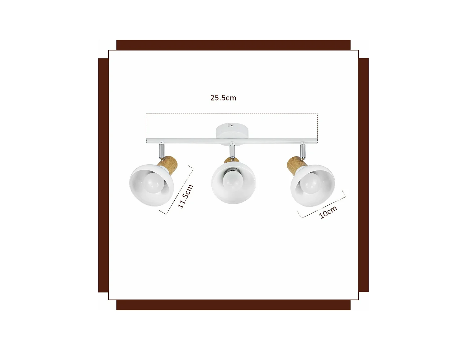 NETTLIFE Spot de plafond vintage E14 intérieur industriel abat-jour en fer orientable sans ampoule