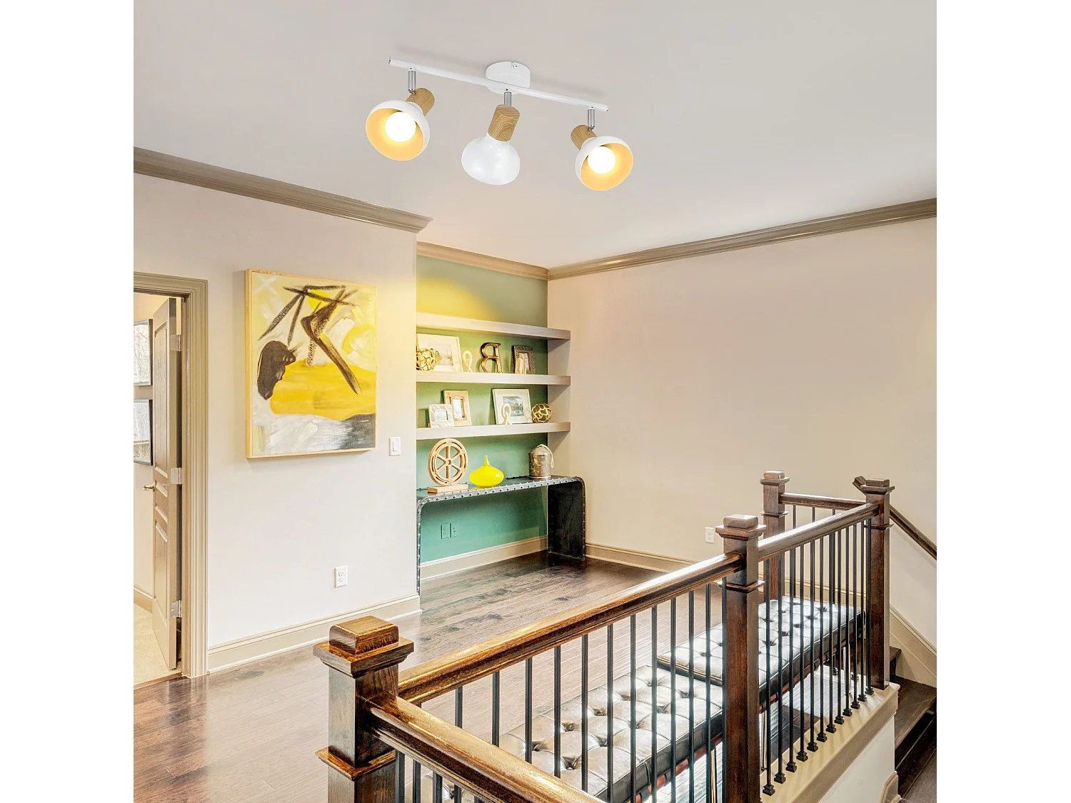 NETTLIFE Spot de plafond vintage E14 intérieur industriel abat-jour en fer orientable sans ampoule