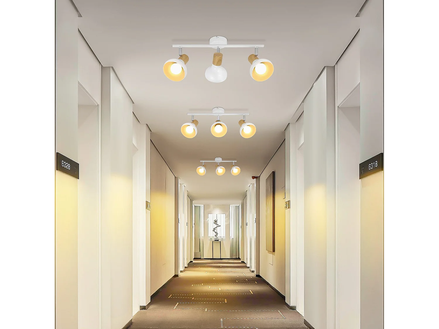 NETTLIFE Spot de plafond vintage E14 intérieur industriel abat-jour en fer orientable sans ampoule