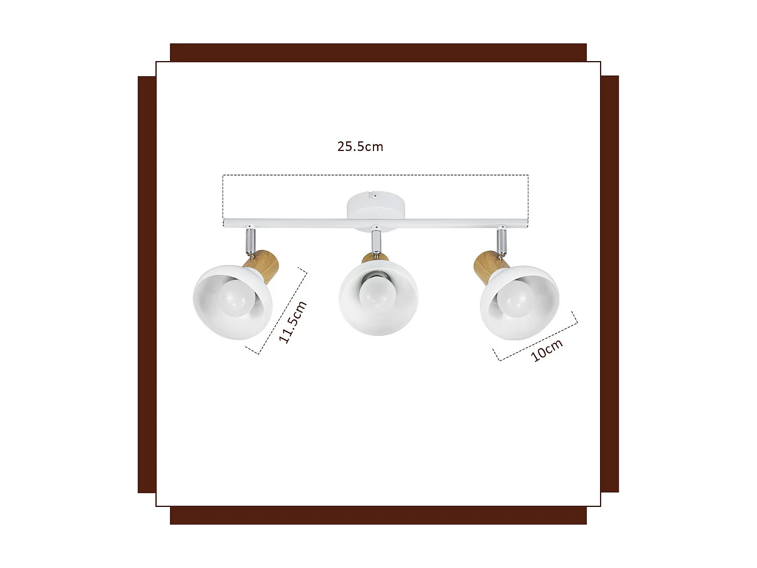 NETTLIFE Spot de plafond vintage E14 intérieur industriel abat-jour en fer orientable sans ampoule