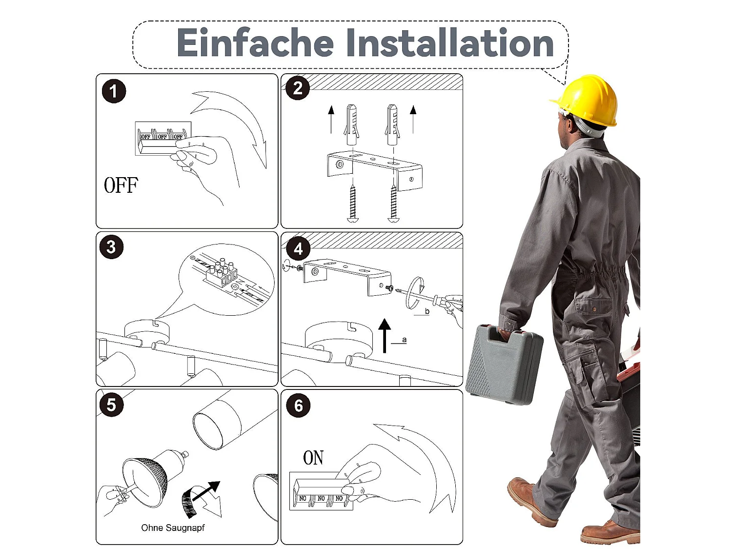 NETTLIFE Plafondspot GU10 Ganglamp Zwart Goud 350° Verstelbaar Vintage