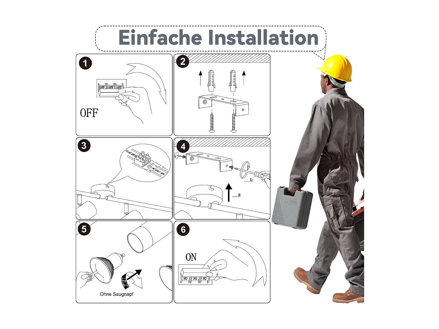 NETTLIFE Spot de plafond GU10 lampe de couloir noir doré orientable à 350° vintage