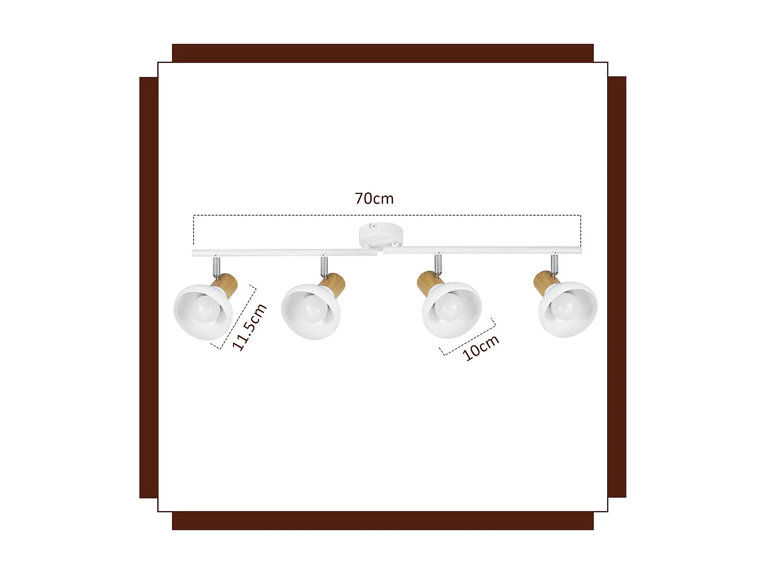 NETTLIFE Spot de plafond vintage E14 intérieur orientable à 350° blanc 4 ampoules rond pour salon d'hôtel