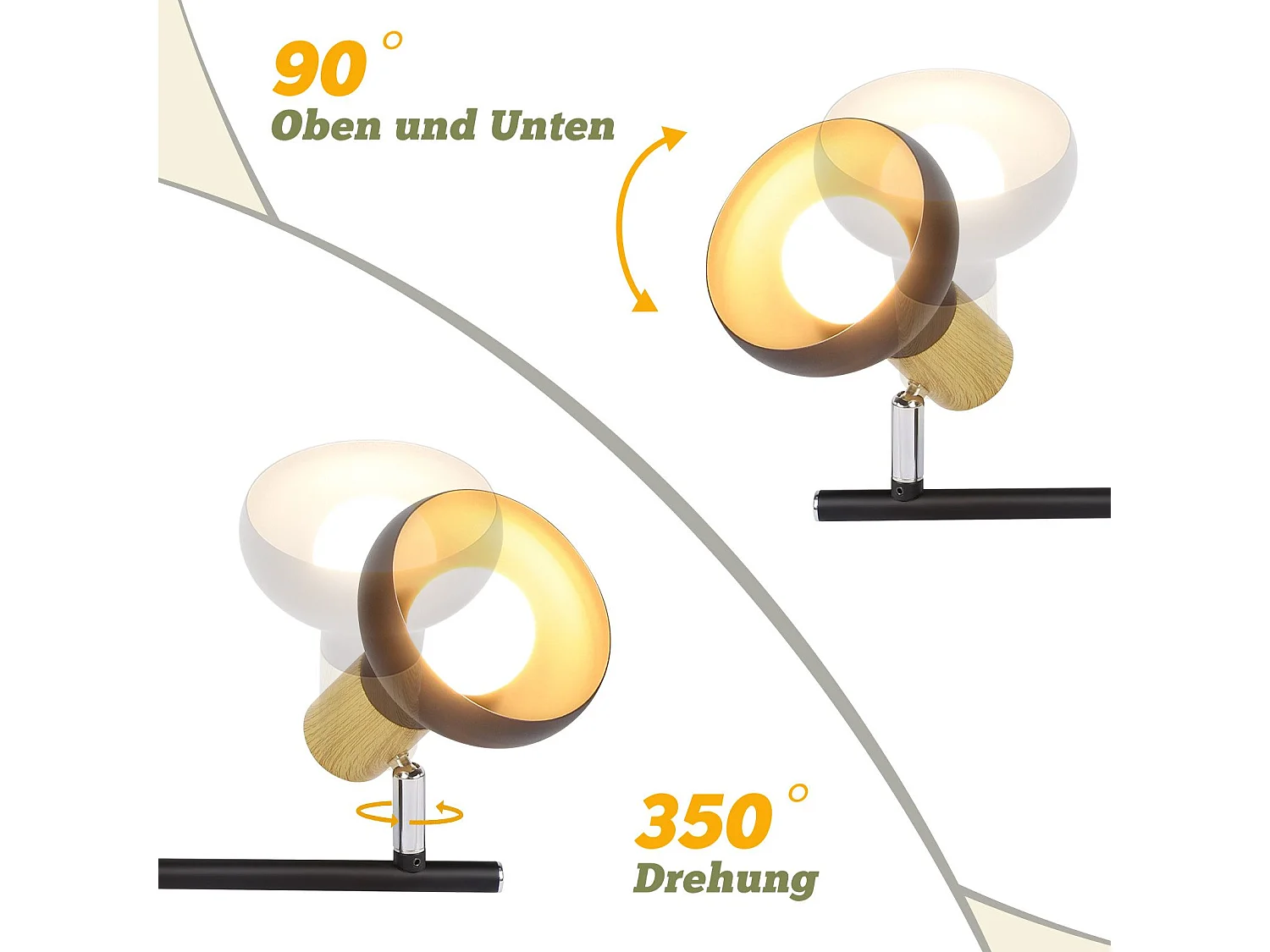 NETTLIFE Plafondlamp Spot 2 Vlammen E14 Vintage Zwarte Plafondlamp voor Woonkamer Hotel