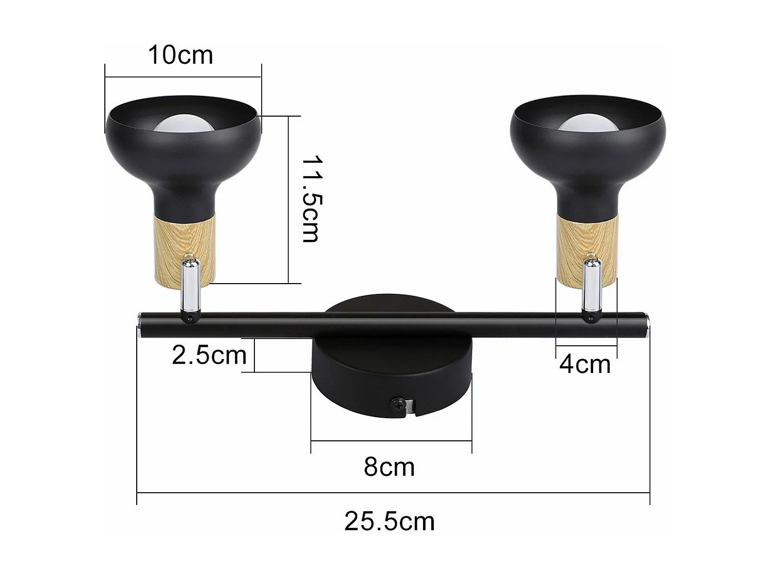 NETTLIFE Plafondlamp Spot 2 Vlammen E14 Vintage Zwarte Plafondlamp voor Woonkamer Hotel