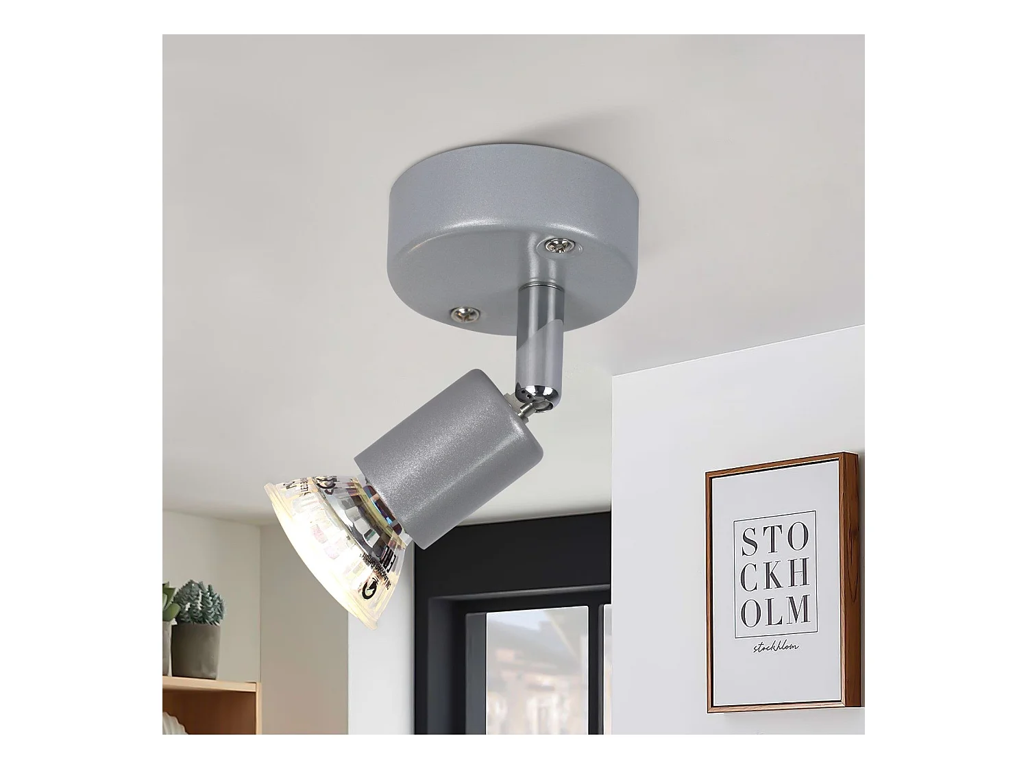 NETTLIFE Spot de plafond LED orientable GU10 1 ampoule spots de plafond salon industriel